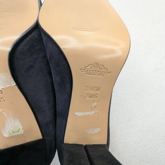 Bally Classic Navy Blue Sued Pump Heels Woman's Size 6 Rare England Made Nice! - Picture 7 of 13
